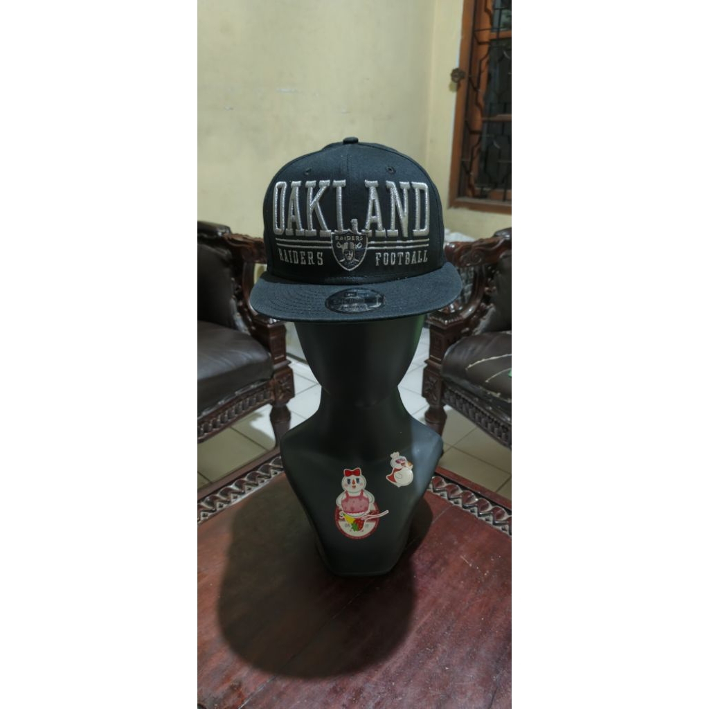 TOPI SNAPBACK RAIDERS NEW ERA ORIGINAL SCRIPT BIG LOGO