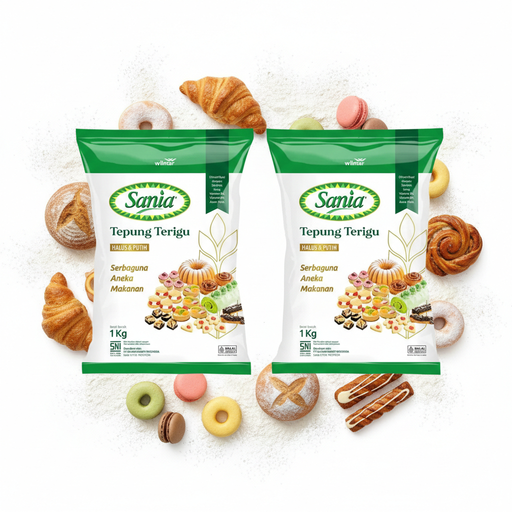Tepung terigu Sania protein sedang 1kg