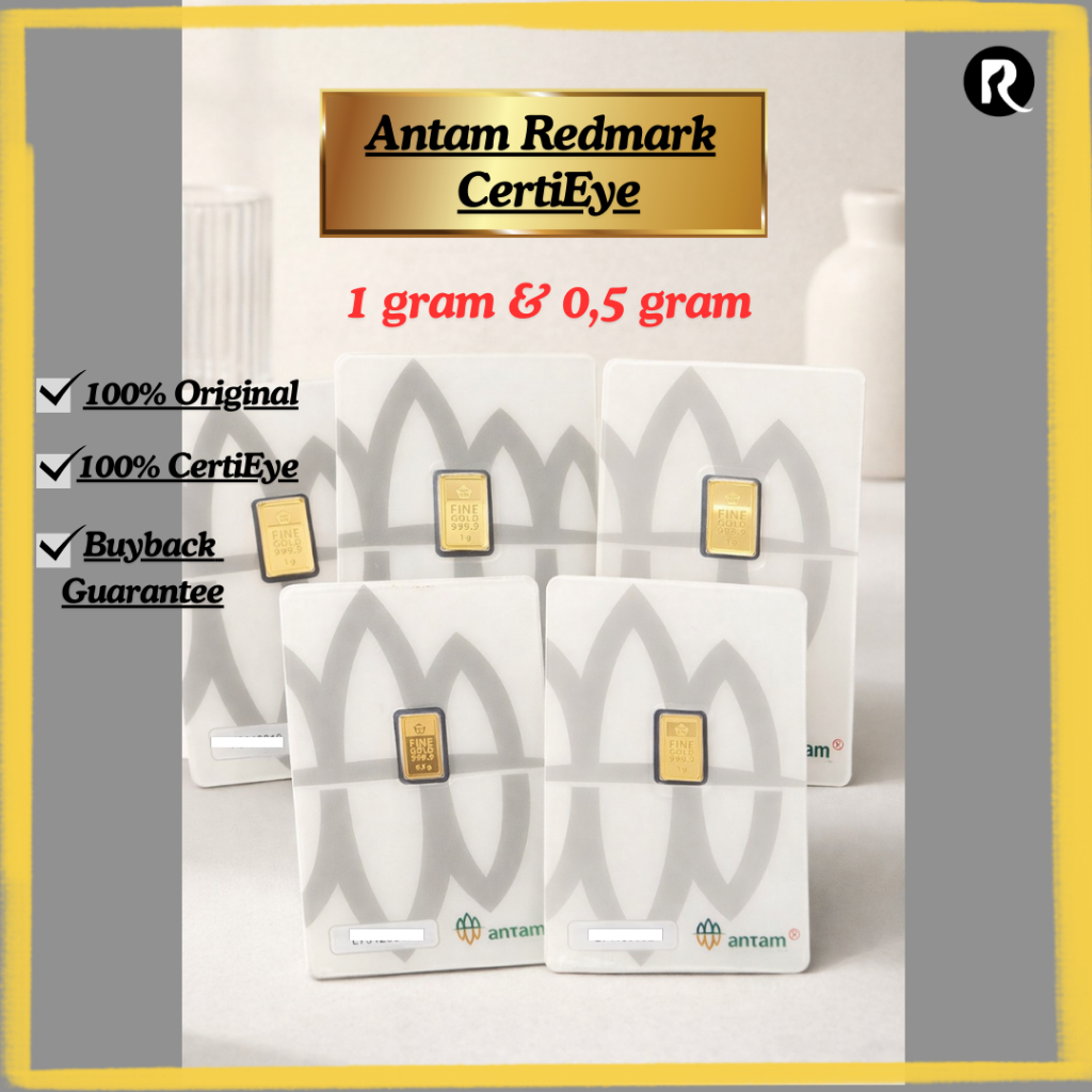Emas Antam Logam Mulia CERTIEYE ORIGINAL 100% 1 Gram dan 0,5 Gram