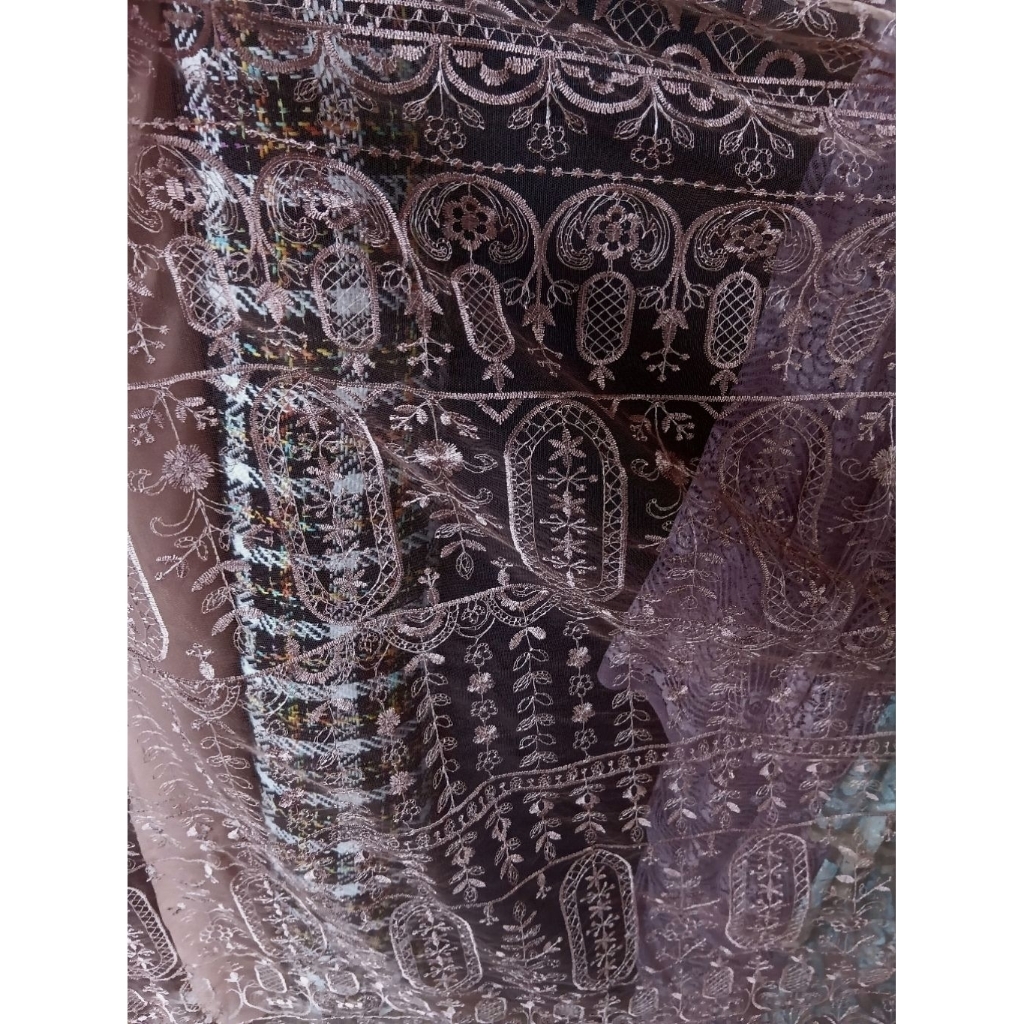 1/2 meter Kain Tulle | Bahan Tulle | Kain Meteran | Tulle Motif | Bahan Import