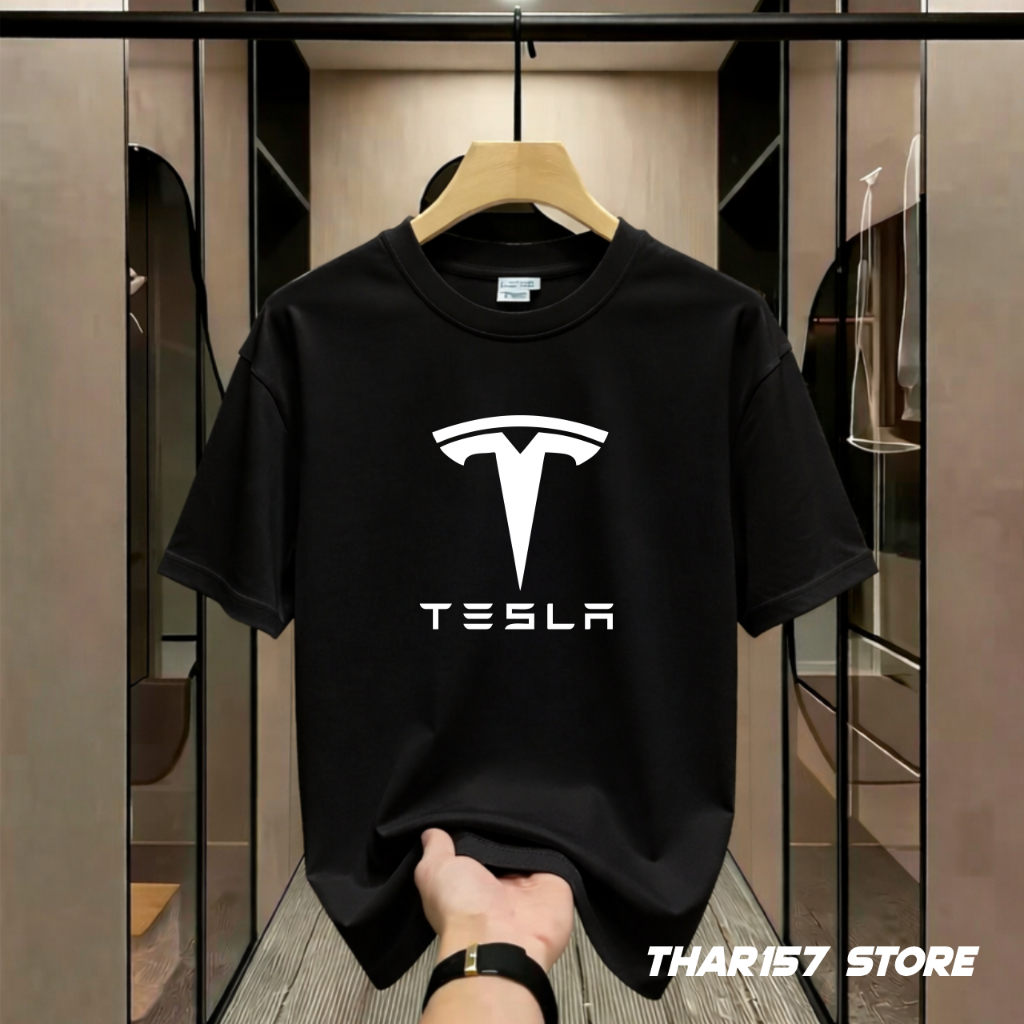 Kaos Dewasa Distro BigSize S-6XL Logo Mobil LIstrik Keren Bahan Cotton Combed 20S Lengan Pendek