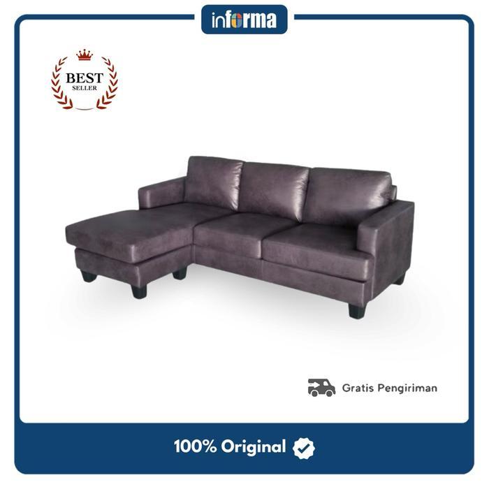 Louise Sofa Sudut Modular - Cokelat Tua - Default
