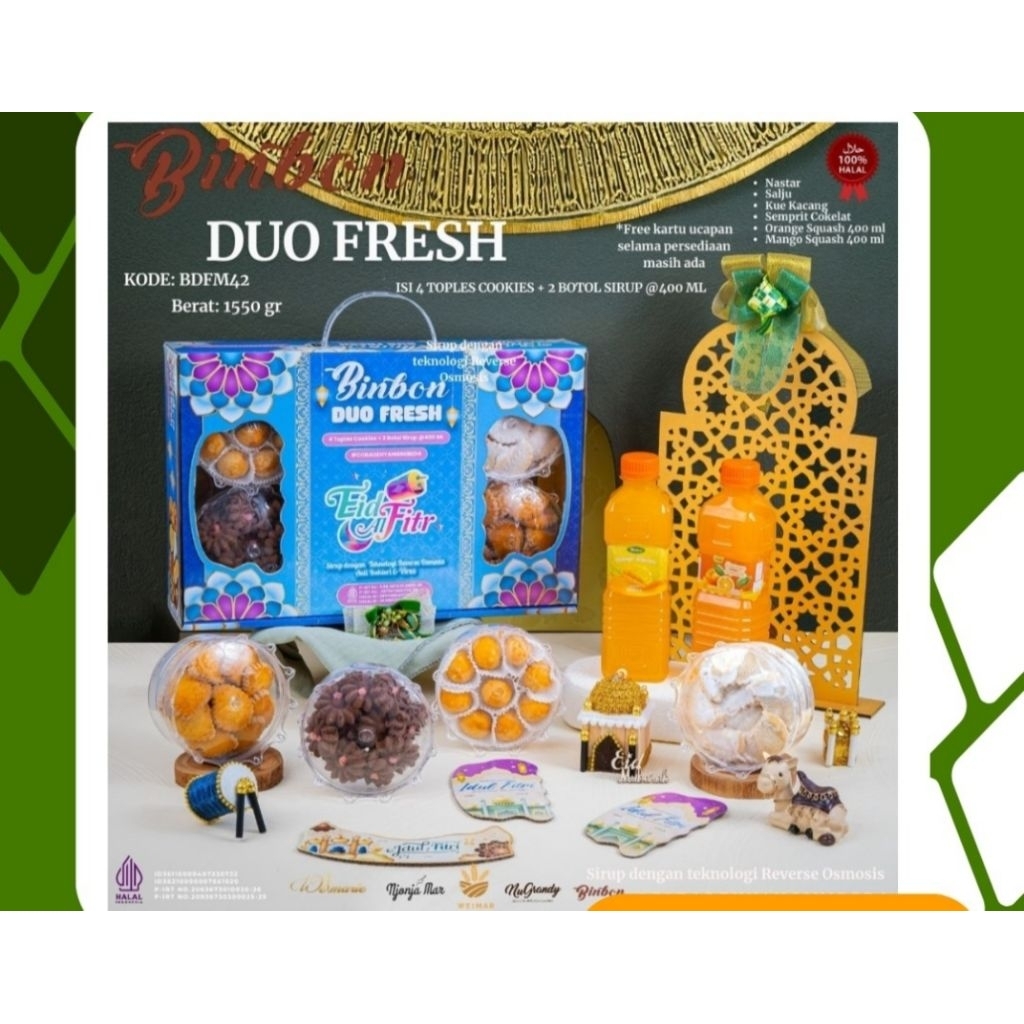 Paket Kue Hampers Lebaran Binbon Duo Fresh / Kue Kering Lebaran