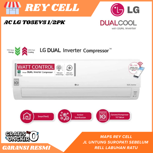 AC LG dual eco inverter 1/2pk T05EV garansi resmi free ongkir bandar lampung