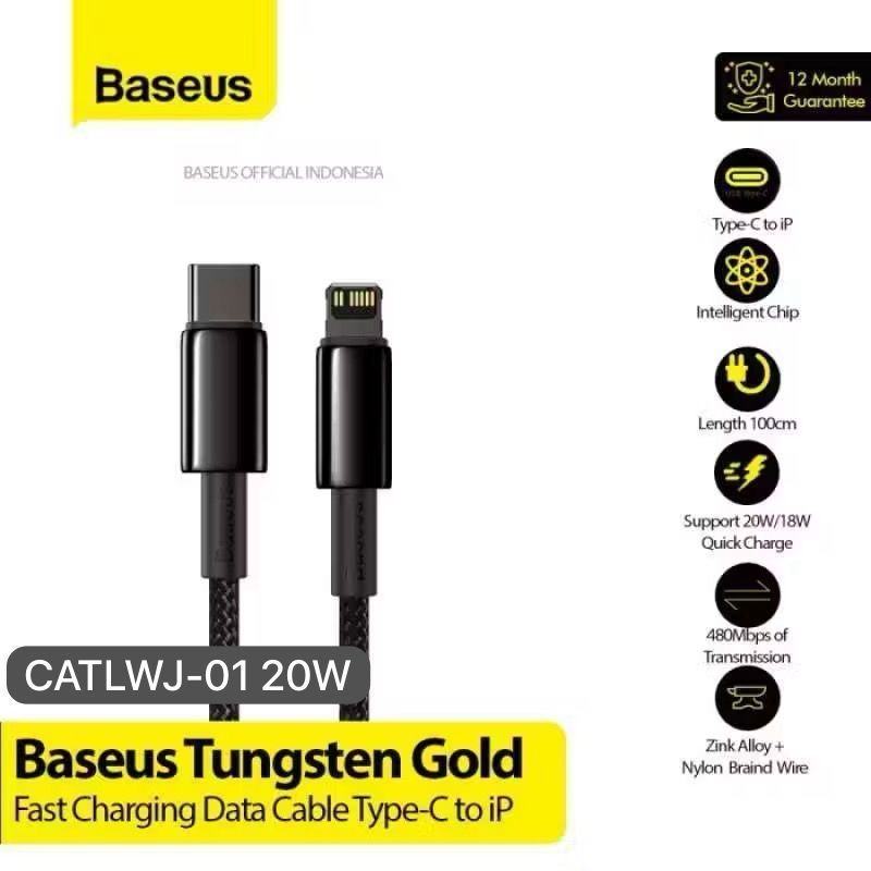 BASEUS KBL CATLWJ-01 20W / KABEL DATA IPHONE 11/12/13/14 FAST CHARGING CABLE PD 20W- 1 M CATLWJ-01 B