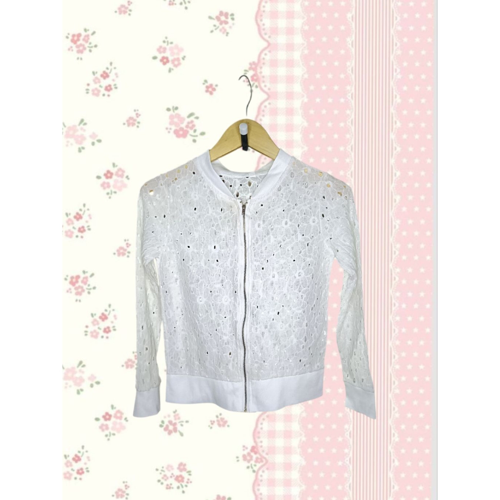 Vintage Floral Lace Outer Jacket Kawai