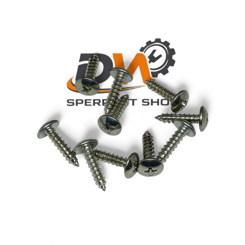 Baut Skrup M6x16 Drat kasar Baut 10 Kunci Obeng