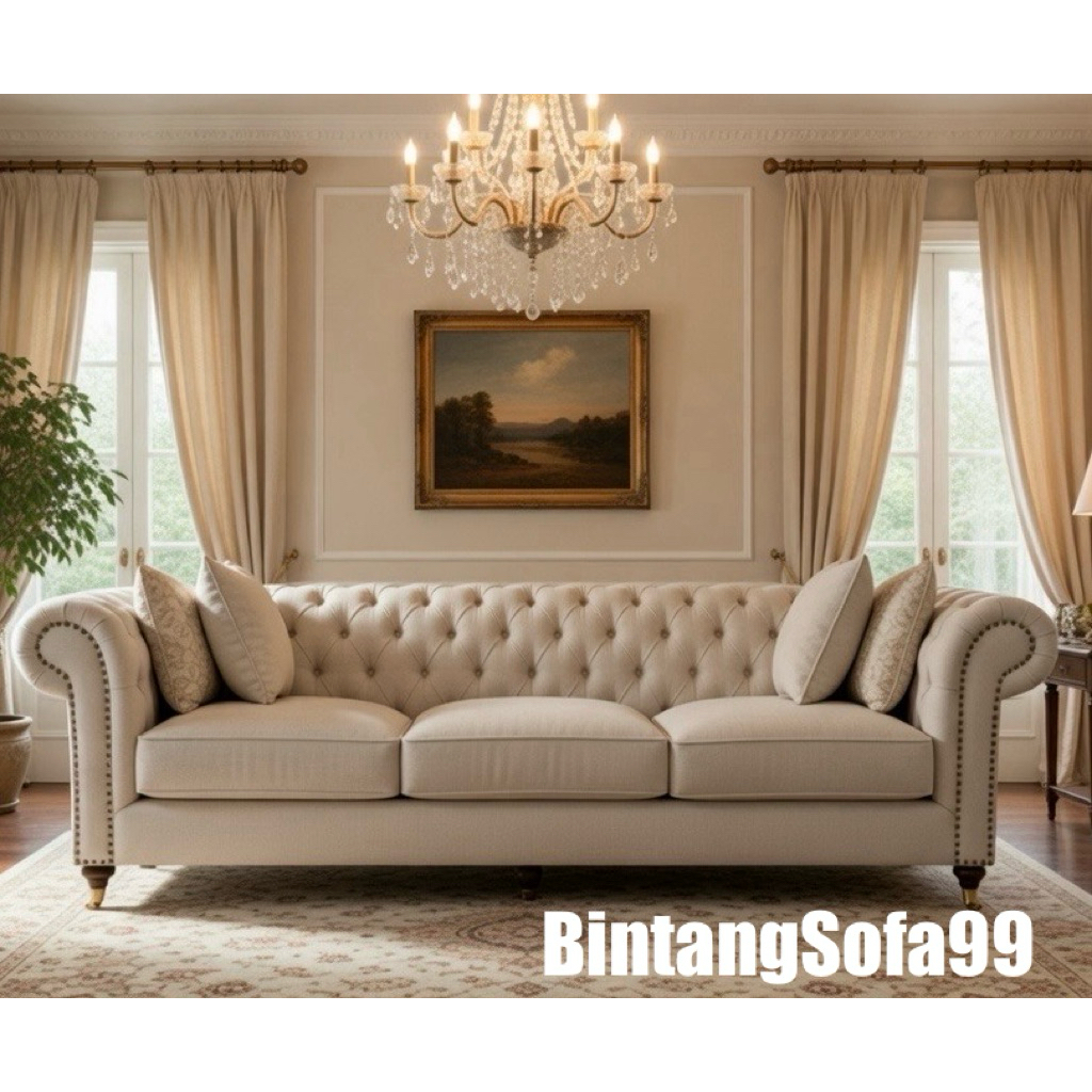 Sofa Eropa Kasterfil 3 Seating Klasik ~ Free Bantal