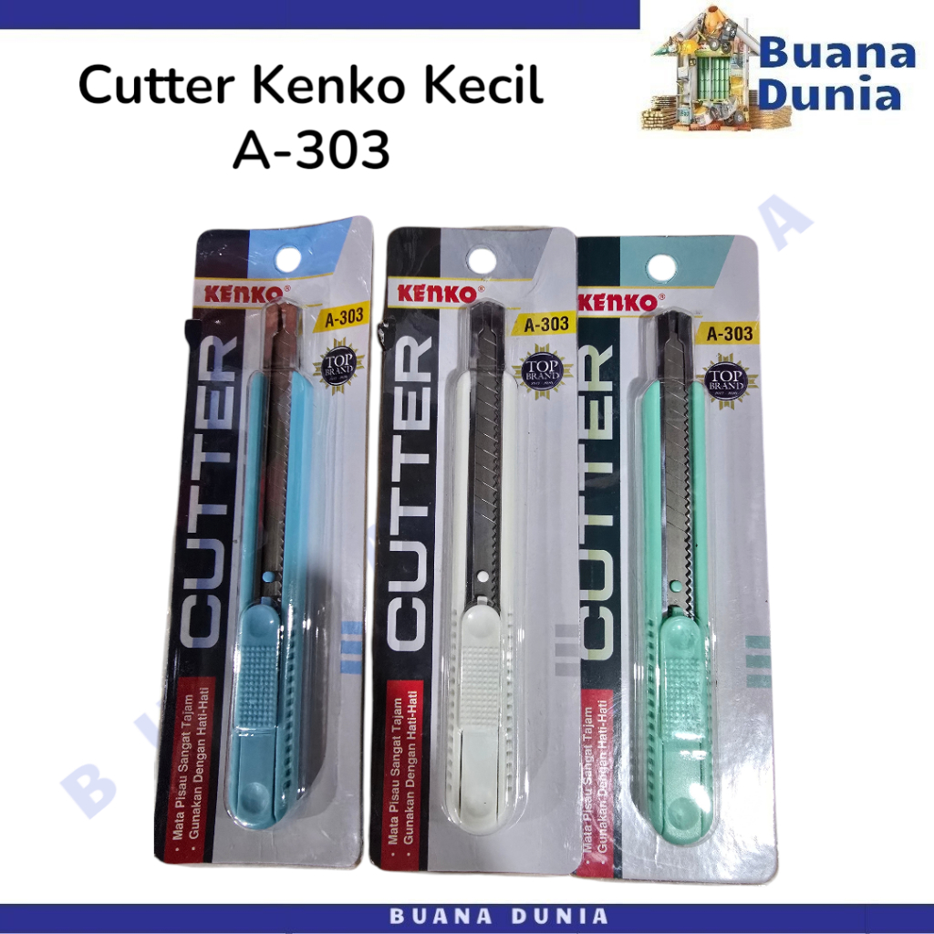 Cutter Kenko Kecil A303 | Cuter Kenko A-303 | Pemotong Kertas | Alat Potong | ATK