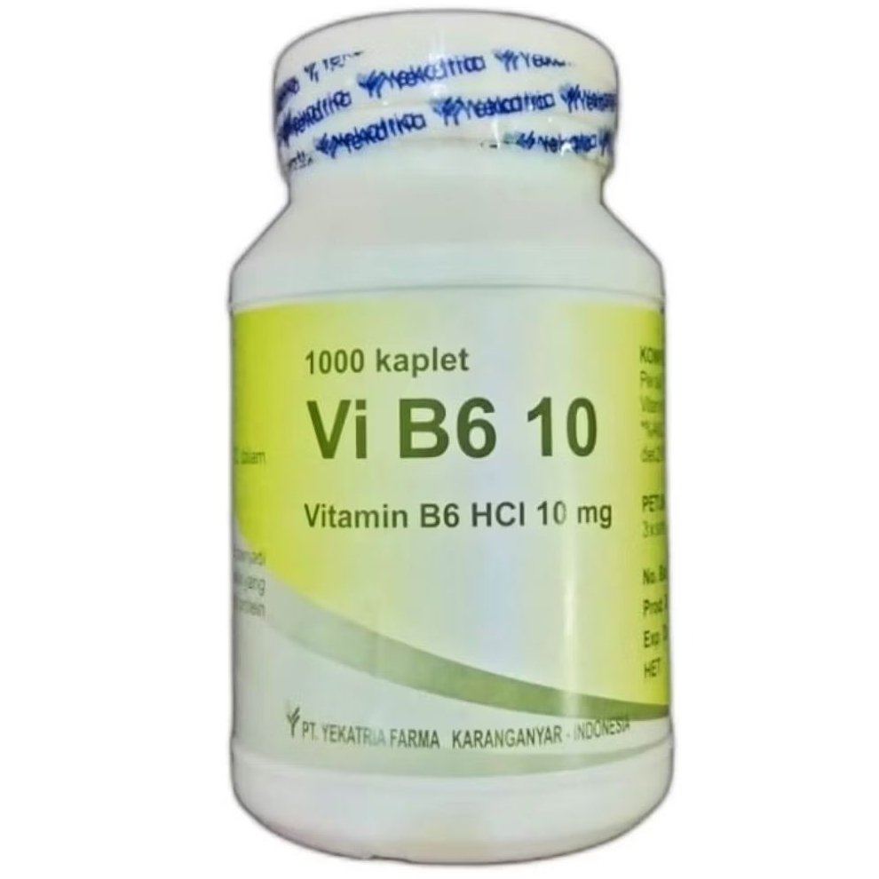 VI B6 10 - Vitamin B6 Kaplet 10mg (1000's /Botol)