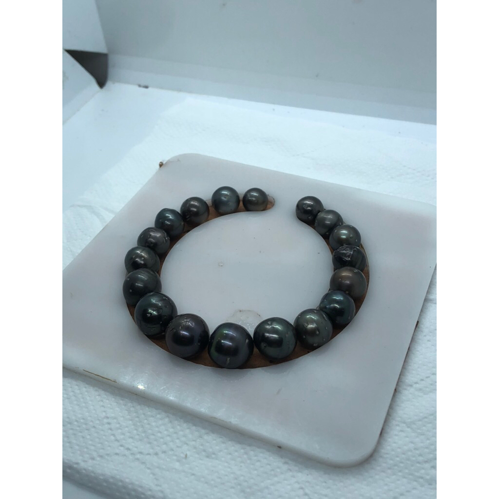 gelang full mutiara air laut hitam tahiti grade B
