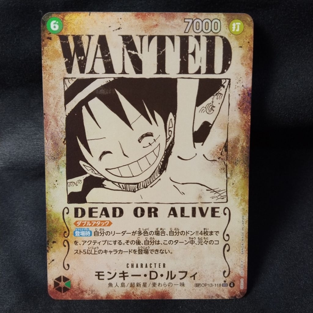 Wanted Monkey D Luffy SP Op13-118 Japan One Piece TCG card game