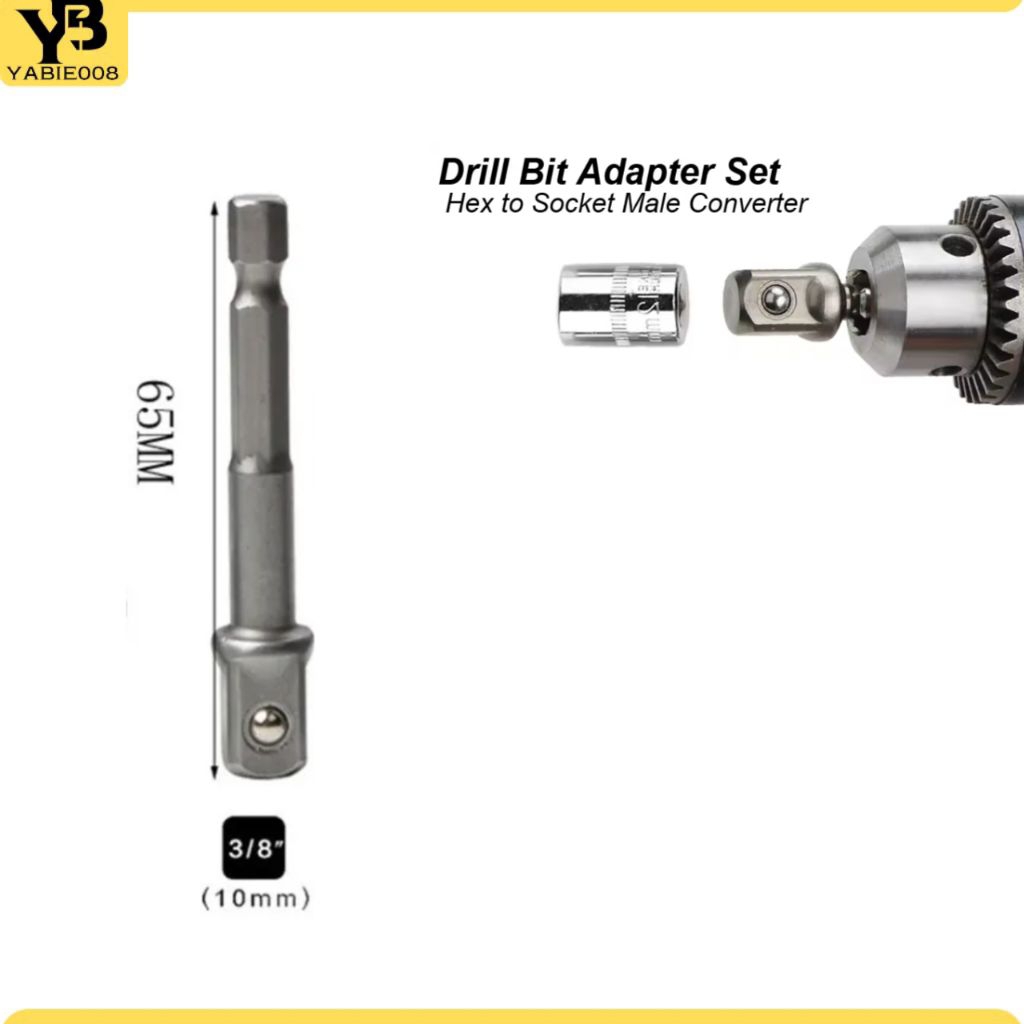 Adapter Obeng Bor Cordless to Shock Socket 1/2"-50mm