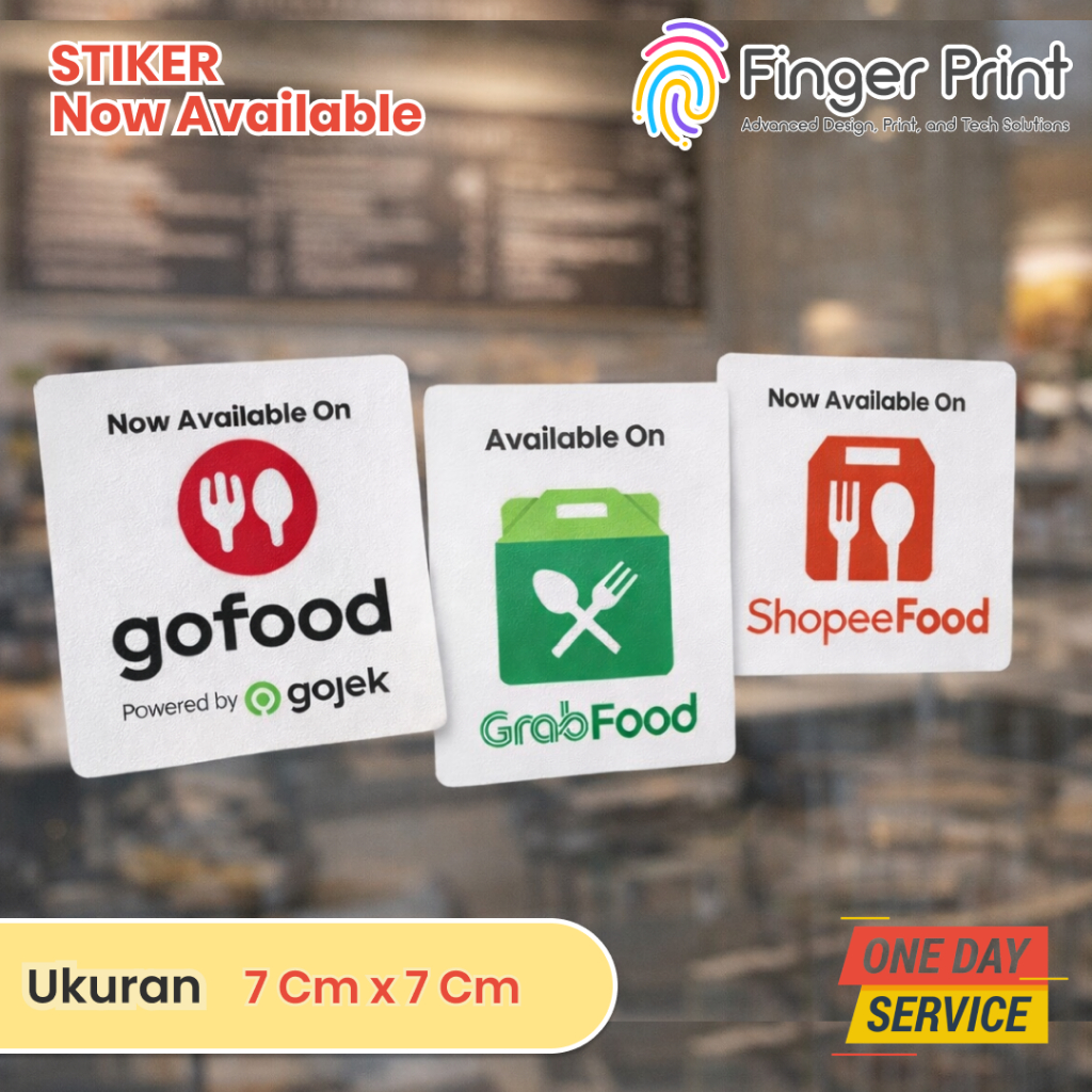 Stiker available on Gofood GrabFood Shopee Food anti air