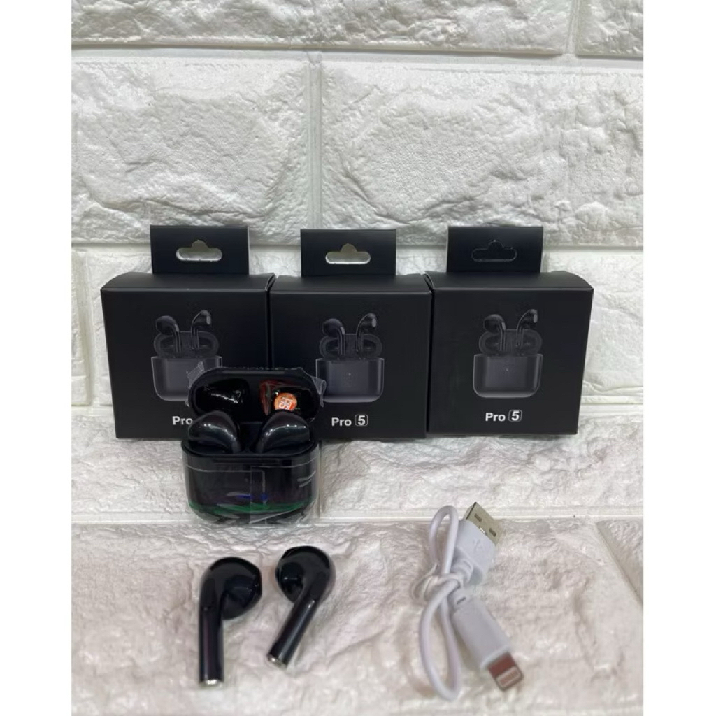 BT HEADSET Pro 5 TWS Earphone Nirkabel Headset Bluetooth