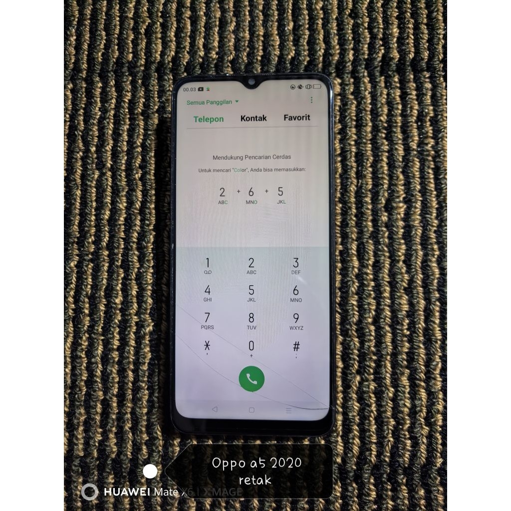 lcd oppo a5 2020 ori cabutan minus retak plus bezel