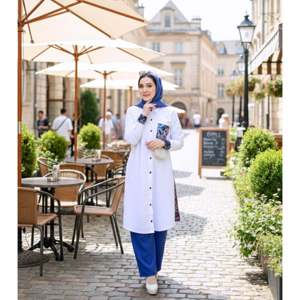 fresh one set tunik terbaru / setelan kulot panjang / stelan wanita