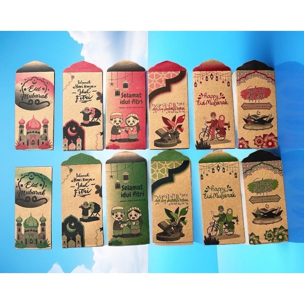 Amplop lebaran Kraft coklat isi 10 || uang tanpa dilipat