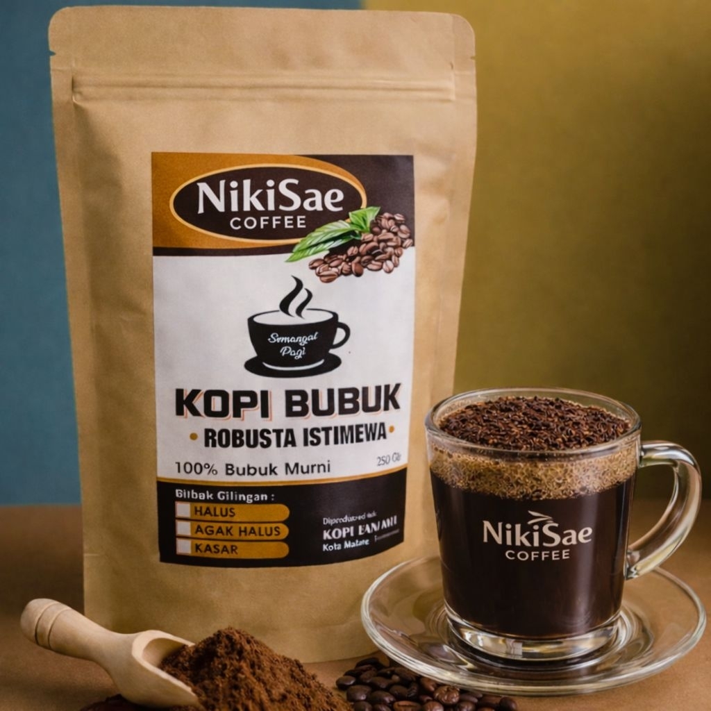 Bubuk Kopi Kasar Cangkir Malang Kemasan 500 Gram