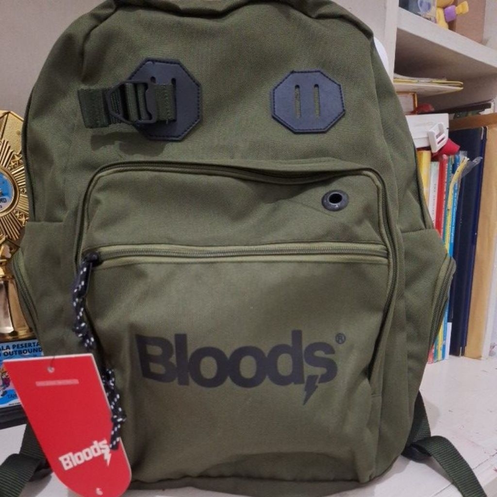 tas sekolah bloods warna hijau army