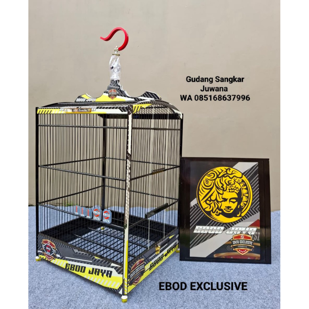Sangkar Kotak koper EBOD Exclusive Ruji Fiber Water decal No.2 + Full set Kerodong + Free Pallet Kay