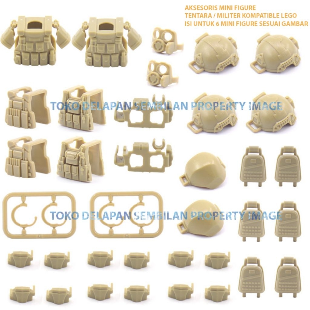 Aksesoris Mainan Brick Minifigure Tentara Militer Polisi per SET