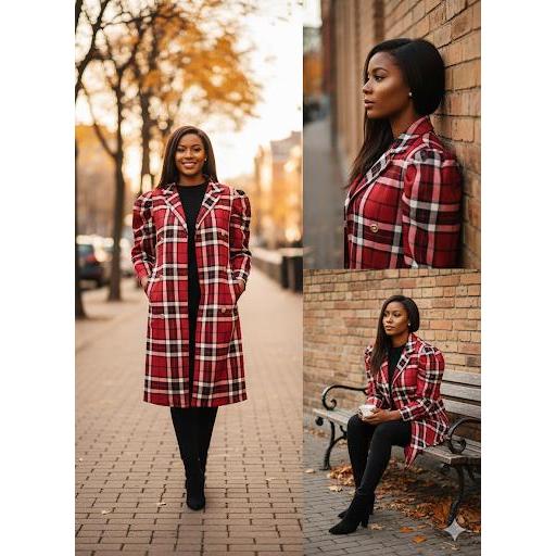 Kathryn Collection #5605 ,Long Coat Rihana Kotak bahan scuba premium  Wanita Blazer Panjang
