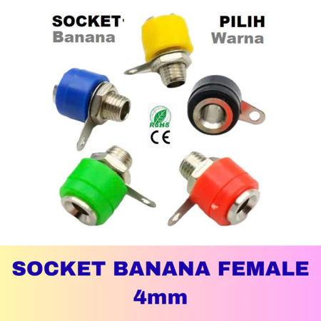 Banana Plug Female Socket 4mm Panel Mount Konektor Soket Jack Terminal