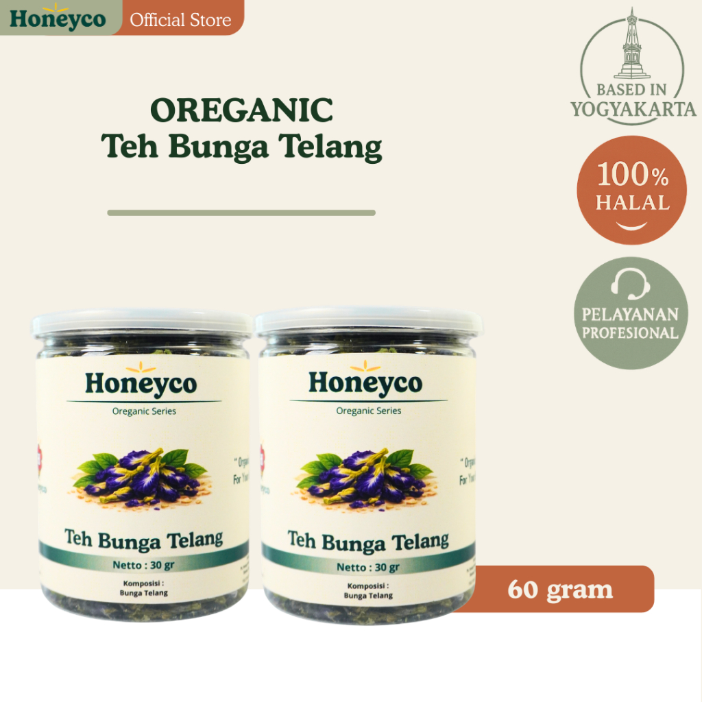 PAKET 2 OREGANIC Teh Bunga Telang Kering - Bunga Telang Kering yg Asli - Teh Telang Kering
