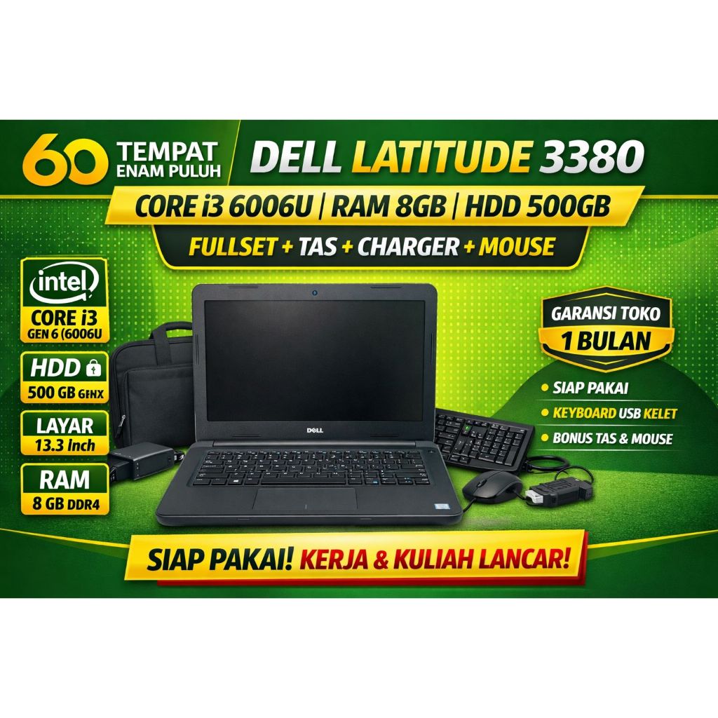 Dell  Latitude3380 Core i3 Gen 6