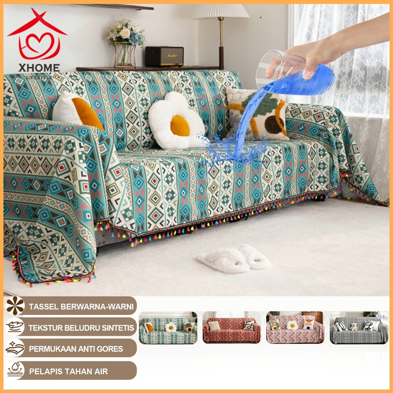 Sarung bantal sofa Cover Sarung Sofa Tamu anti Air Anti Slip Penutup Sofa Seater 1/2/3/4