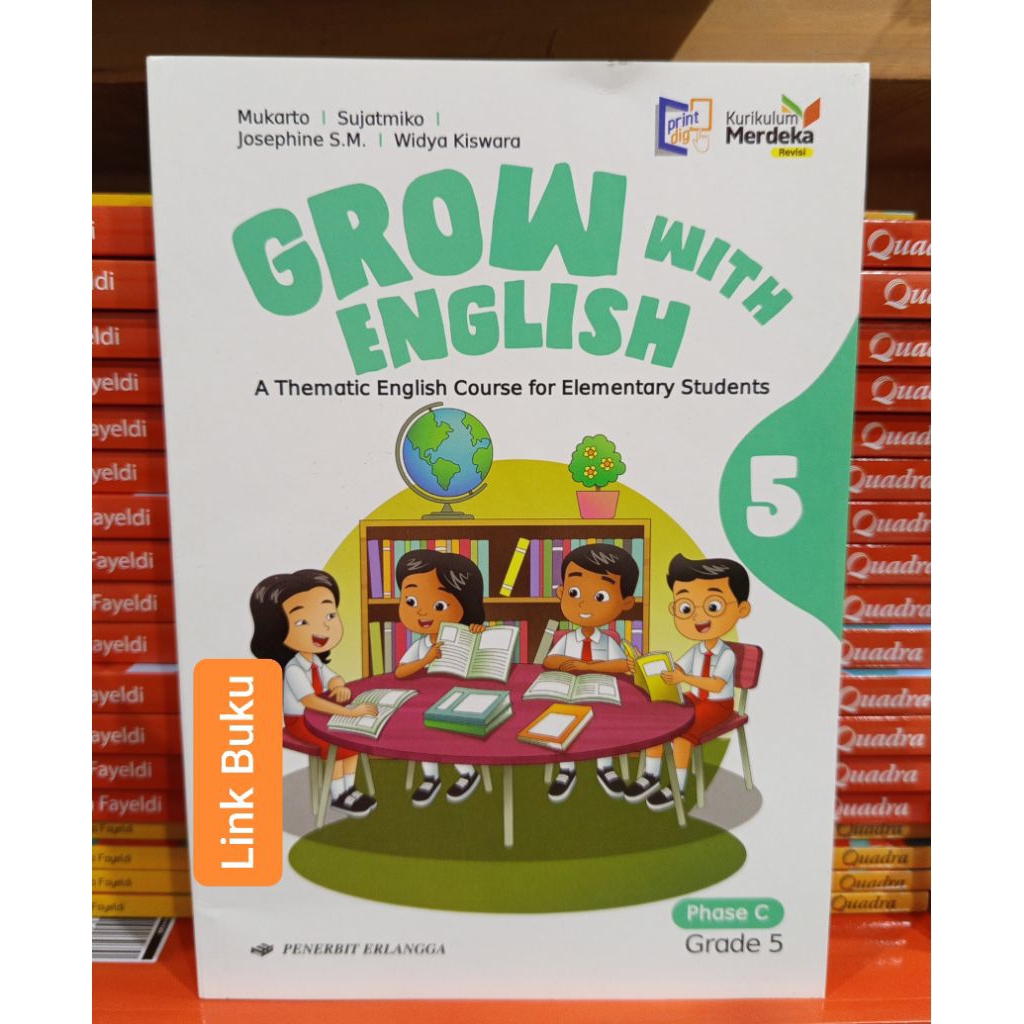Buku Grow With English Bahasa Inggris SD Kelas 5 Kurikulum Merdeka Revisi Erlangga