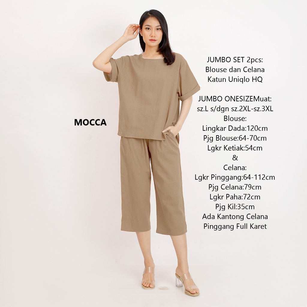 Baju Santai One Set Setelan Wanita Dewasa Jumbo Korean Style Stelan Pakaian Big size Oneset Outfit B