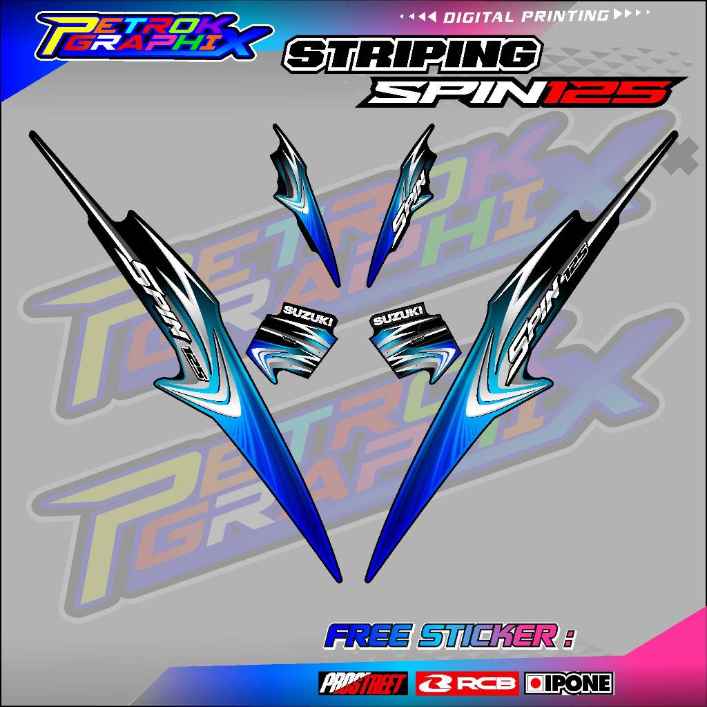 STRIPING VARIASI SUZUKI SPIN 125 / STICKER LIST VARIASI MOTOR SPIN 125