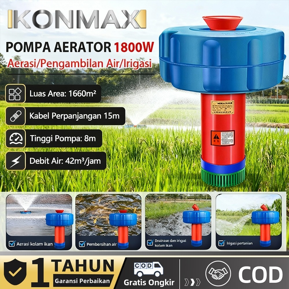 COD 550/1800W Pompa air apung / Pompa oksigen / Aerator kolam ikan / Khusus kolam ikan / Pompa oksig
