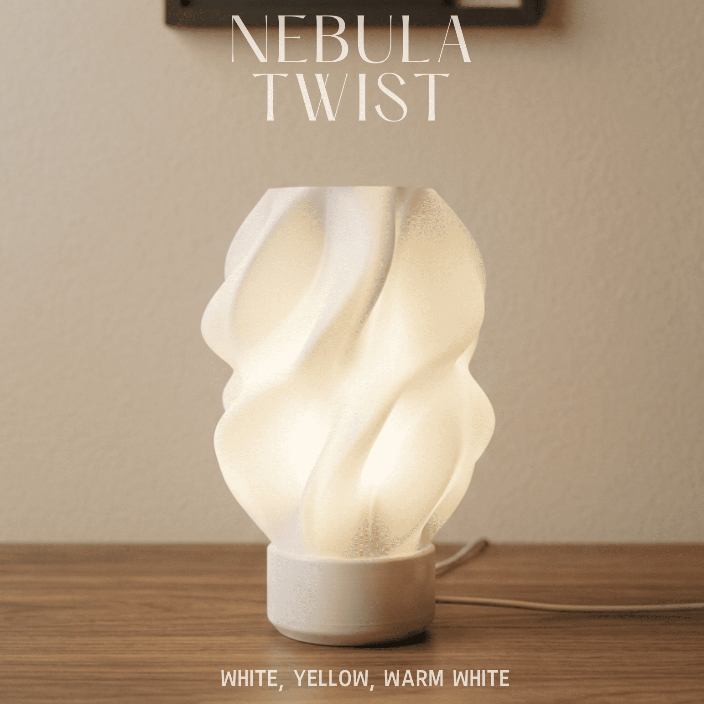 Nebula Twist Night Lamp – Lampu Tidur Aesthetic Estetik Minimalis dari Extrude Bose Spiral Unik Caha