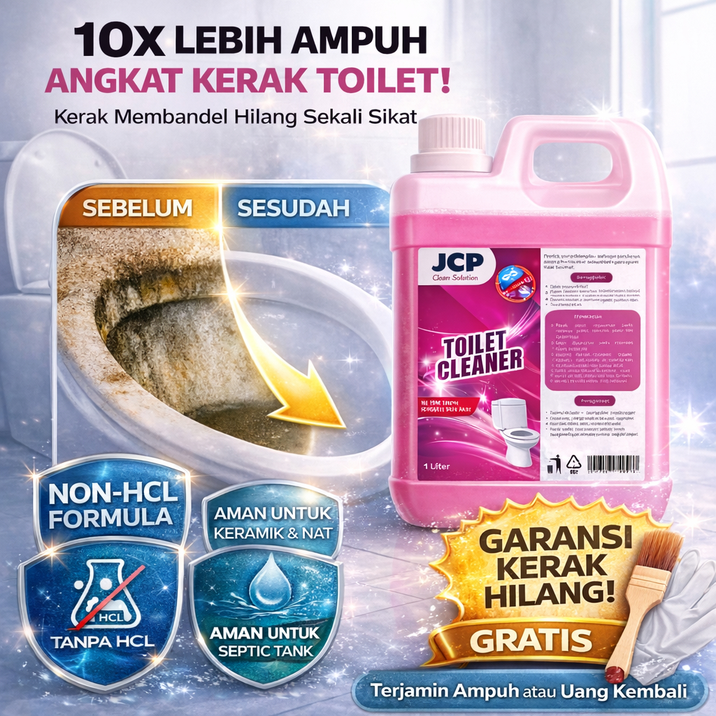Pembersih Toilet WC dan Kamar Mandi Ampuh 1L | Penghilang Kerak dan Lumut Membandel Kloset Lantai Ke