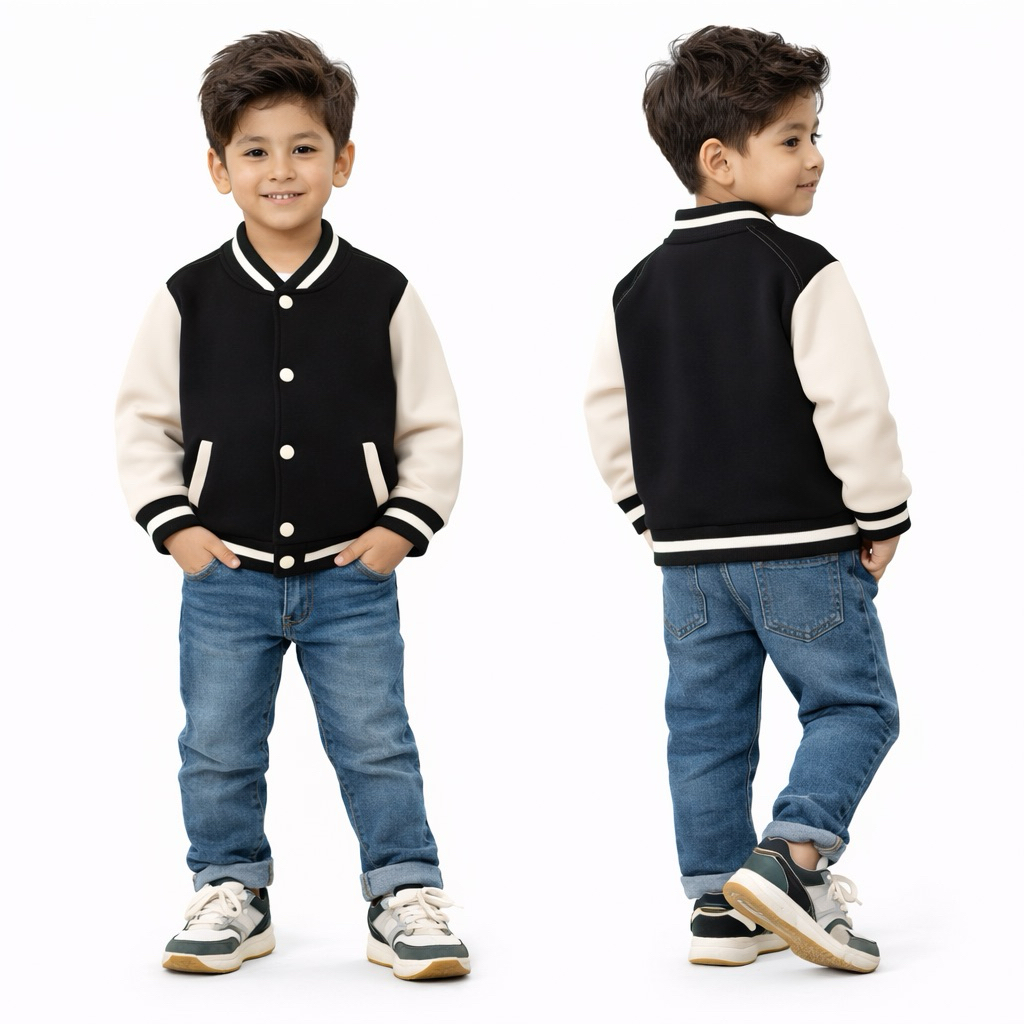 Sweater anak POLOS BASEBALL VARSITY