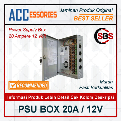 POWER SUPPLY CCTV BOX 20 AMPERE / 12 VOLT