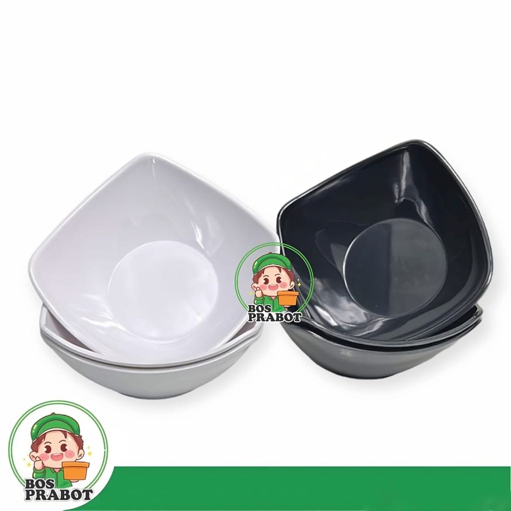 MANGKOK MELAMIN KOTAK 6INCH 7INCH 6PCS 12PCS | MANGKOK MELAMIN MIE | MANGKOK BAKSO MELAMIN PUTIH