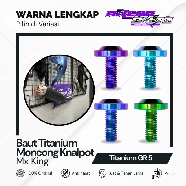 Baut Cover Moncong Set Knalpot Y15ZR Mx King Titanium GR5 Original Vietnam