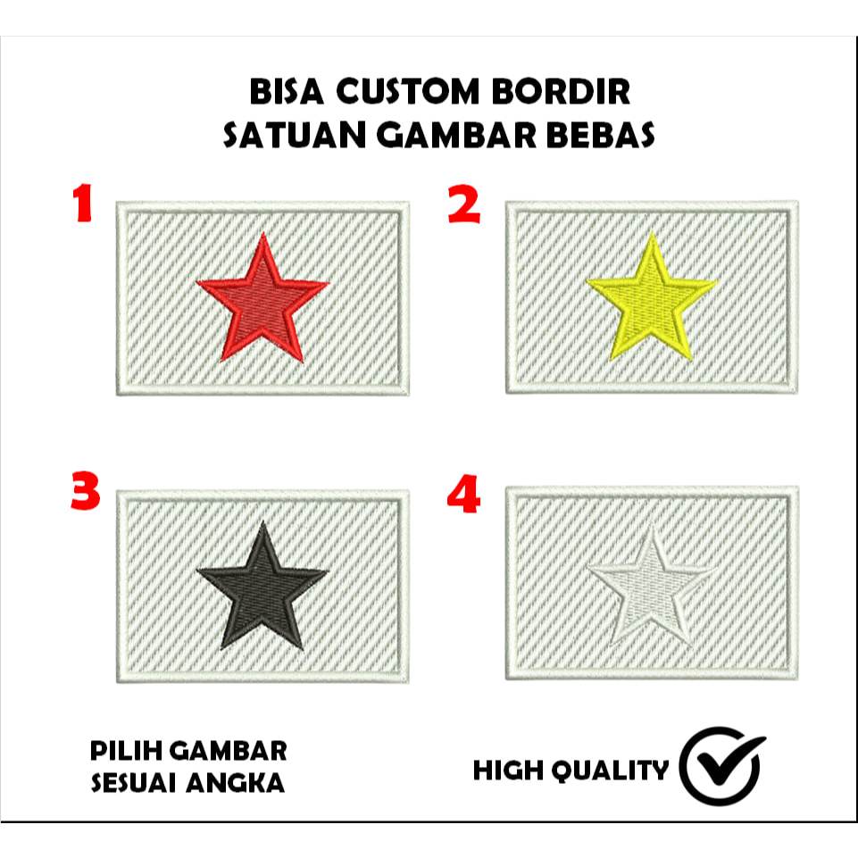 EMBLEM PATCH BORDIR GAMBAR BENDERA VIETNAM WARNA #3 - TAMBAL KEREN