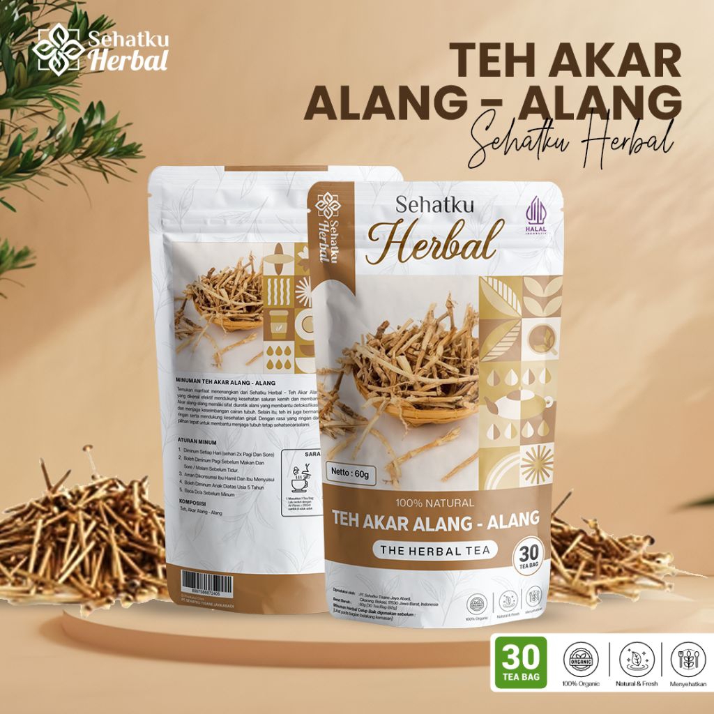 Sehatku Herbal Akar Alang-Alang Tea | Teh Akar Alami Kering | Teh Herbal Tradisional Penyeimbang Tub