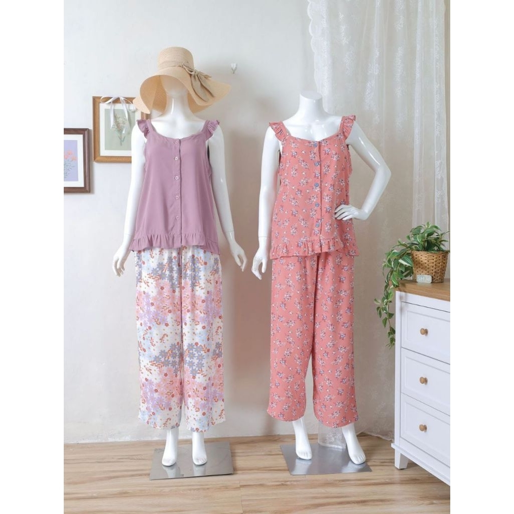 One Set Rayon Premium Baju You Can See Khusus Depan Suami Setelan Celana Panjang Rayon Baju Tidur Wa