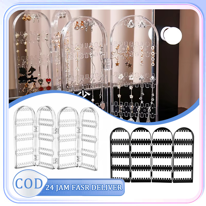 Tempat Anting Earring Organizer Display Anting Anti Debu Rak Penyimpanan Anting Aksesoris