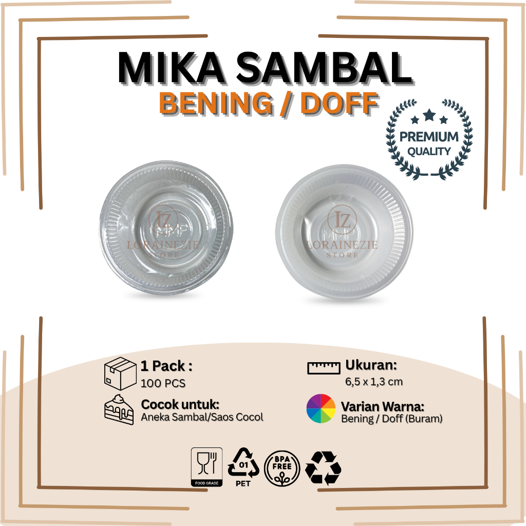 [100 PCS] Mika Cup Sambal / Tempat Saos / Tray Sambal / Mika Plastik Saos / Tempat Aneka Sambal