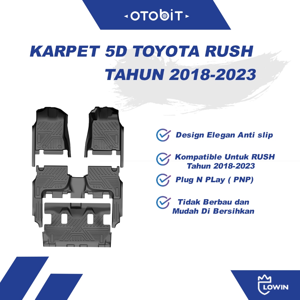 Karpet Mobil / Car Mats 5D Toyota Rush 2018 2019 2020 2021 2022 2023 Anti air Non Bagasi