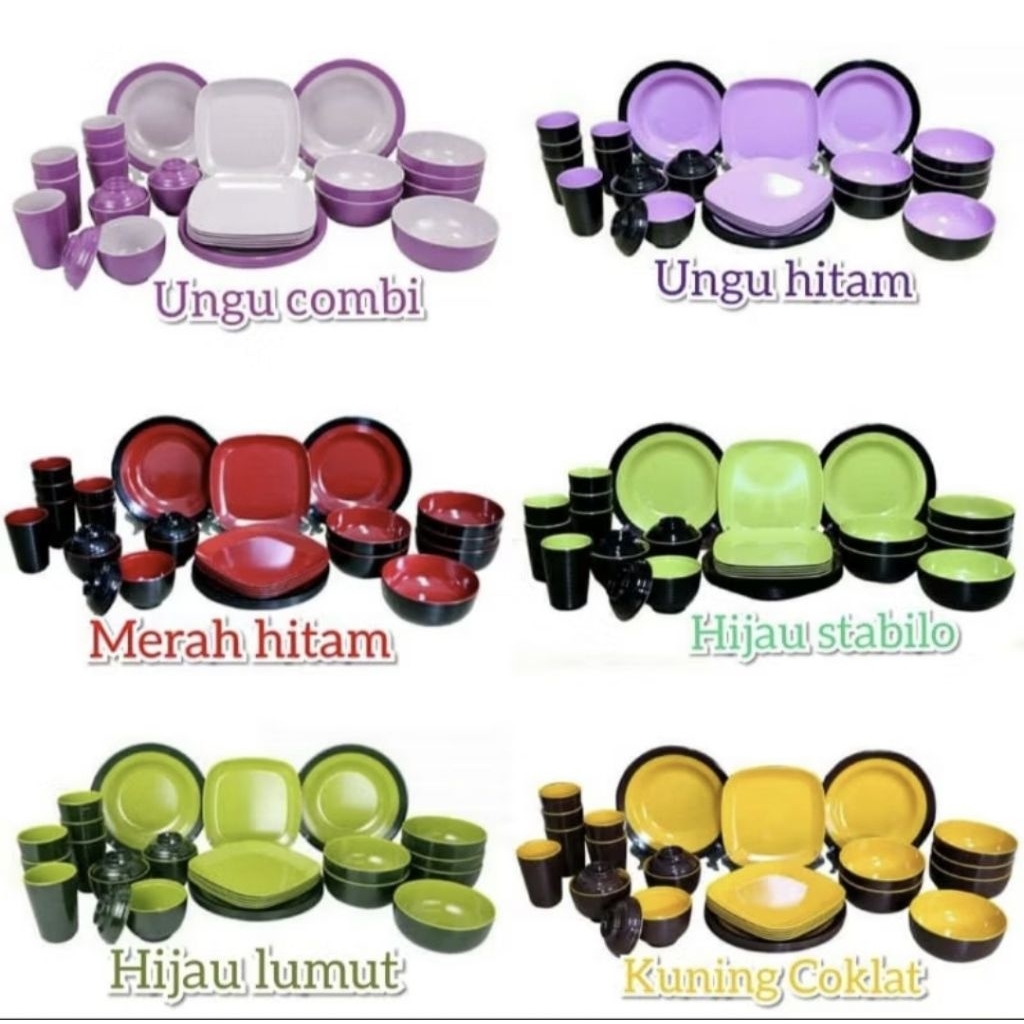 Golden Dragon Melamin set 30pcs Set piring makan lengkap