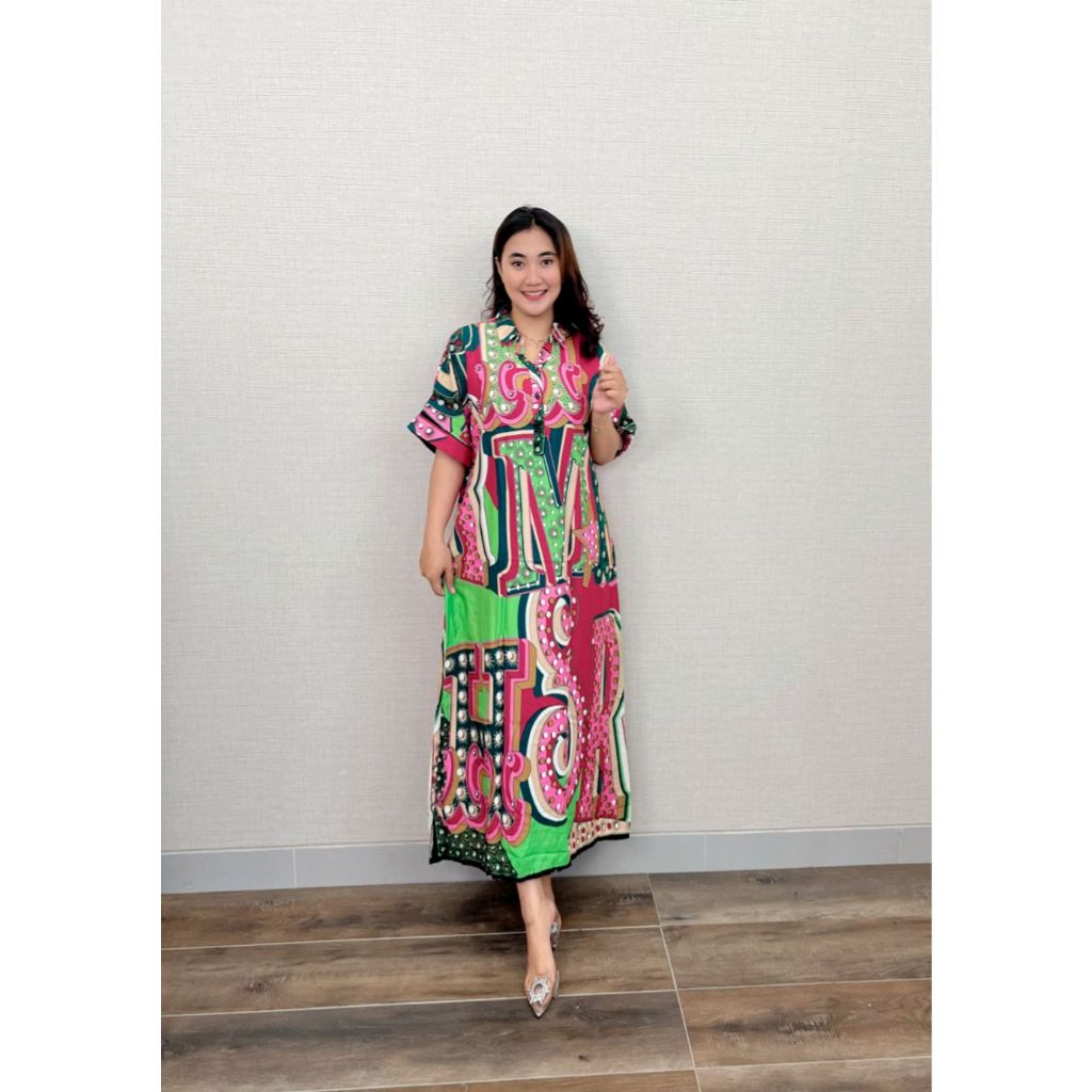 Kartika Batik 0029 Longdress Ismaya Daster Rayon Lengan Pendek