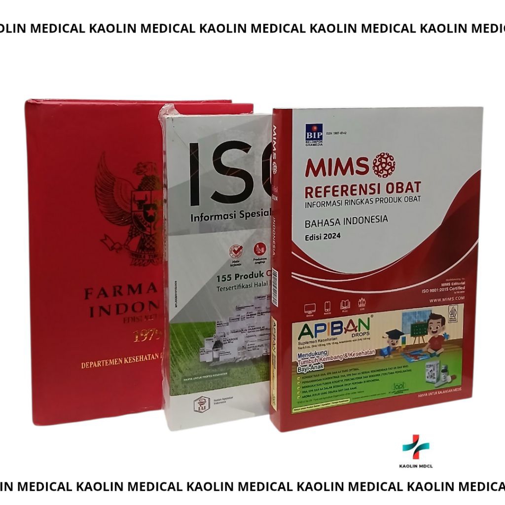 PAKET 3 BUKU MIMS REFERENSI OBAT 2024, FI 3 DAN ISO OBAT TERMURAH